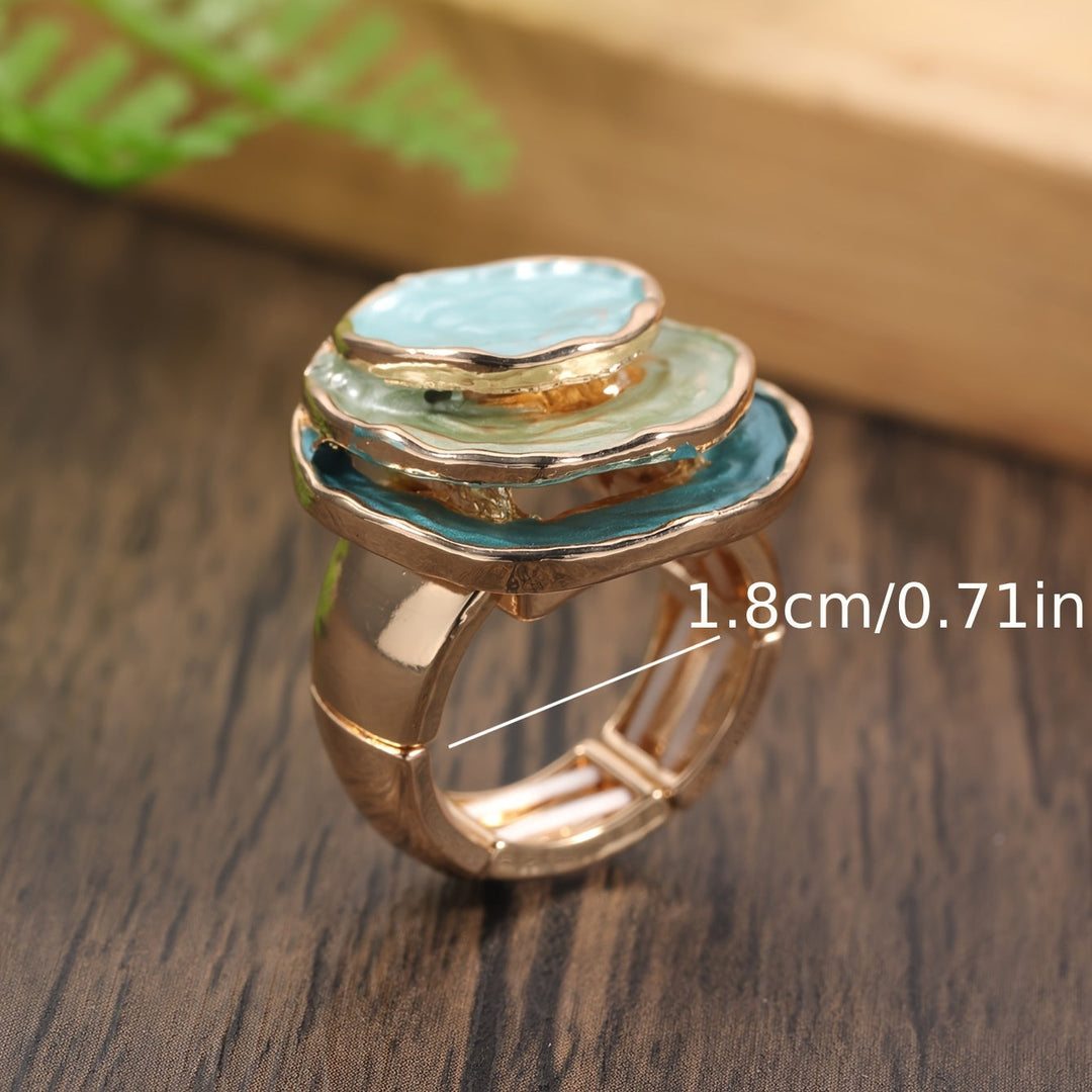 Boho trojvrstvový emailový prsteň 