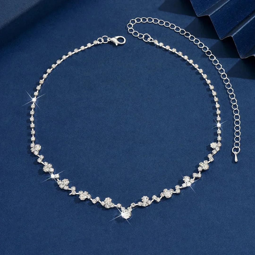 Elegantný svadobný náhrdelník s diamantmi 