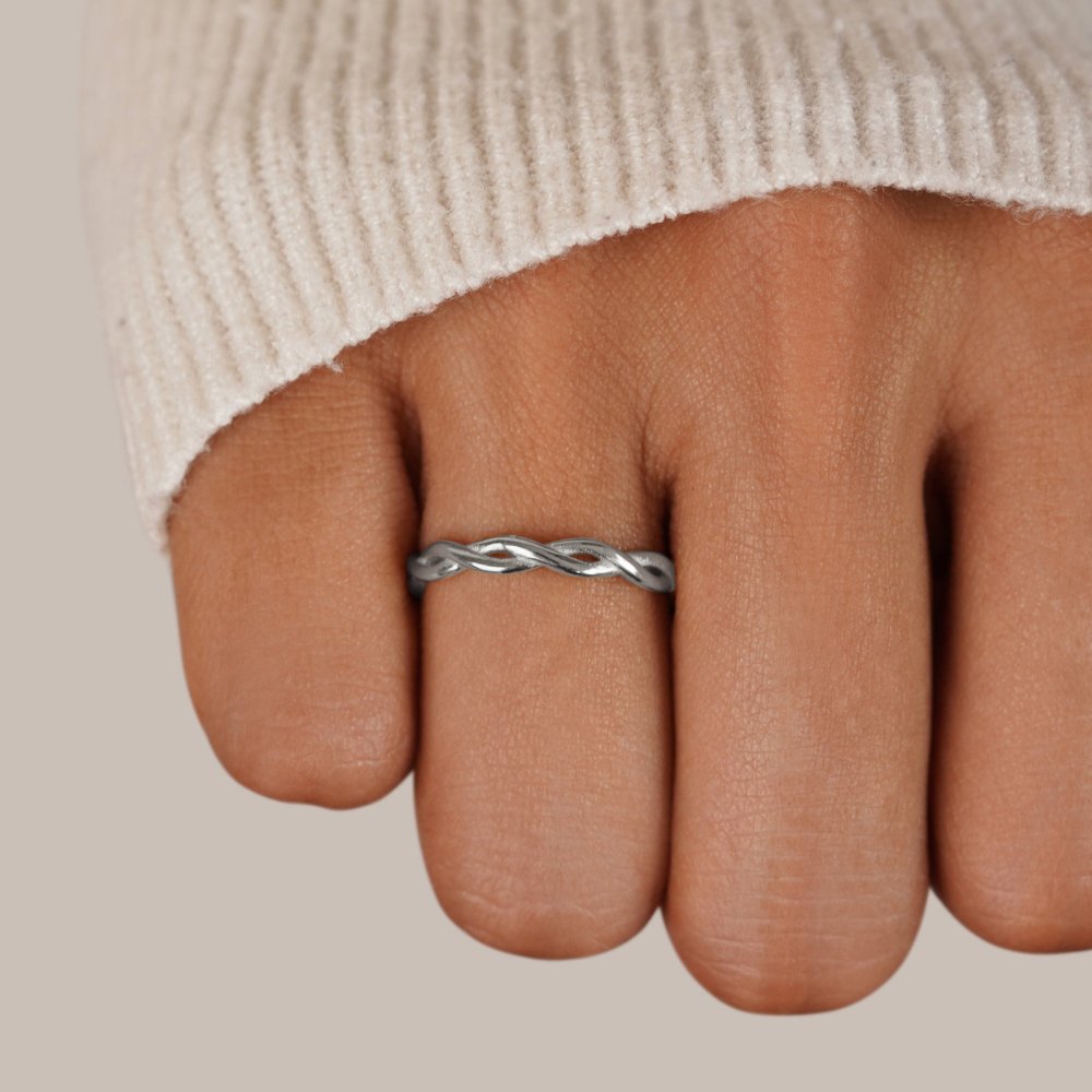 Infinity 18K strieborný otočný prsteň 